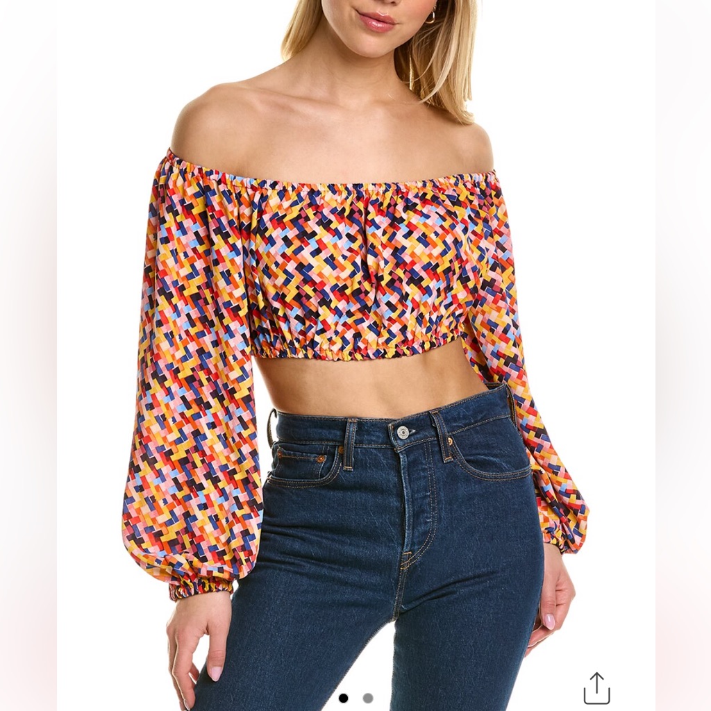 Traffic People Bandeau Top In Multicolor, Size Medium
